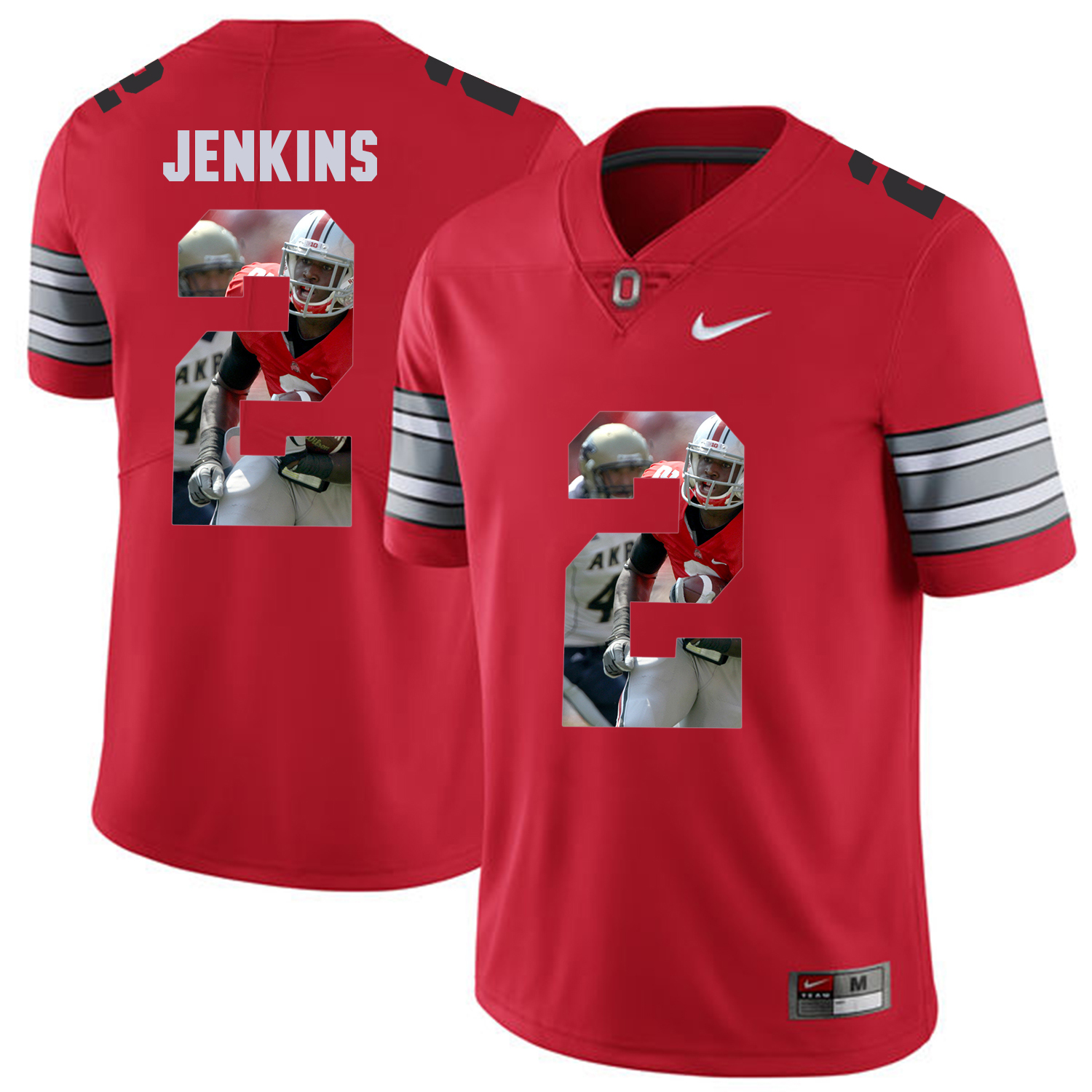 Men Ohio State 2 Jenkins Red Fashion Edition Customized NCAA Jerseys